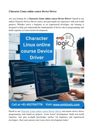 Character Linux online course Device Driver