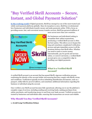 _Buy Verified Skrill Accounts – Secure, Instant, and Global Payment Solution_