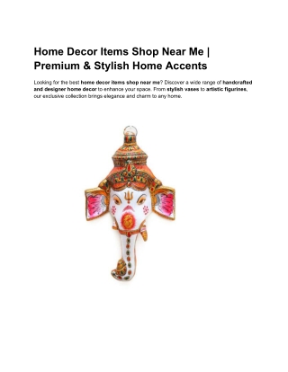 Home Decor Items Shop Near Me