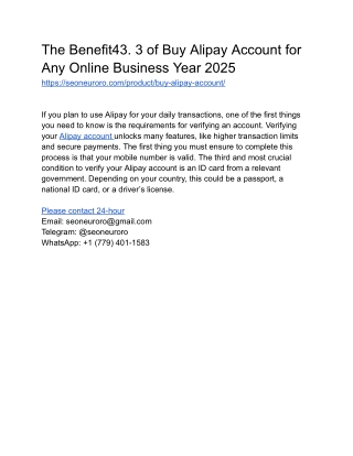 The Benefit43. 3 of Buy Alipay Account for Any Online Business Year 2025
