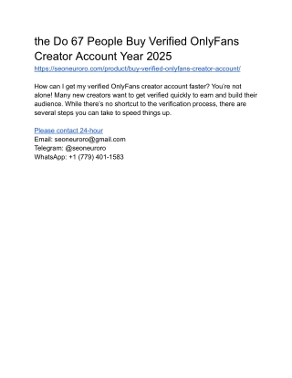 the Do 67 People Buy Verified OnlyFans Creator Account Year 2025