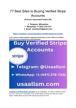 77 Best Sites to Buying Verified Stripe Accounts