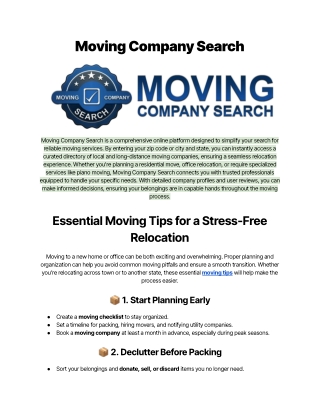 moving company search