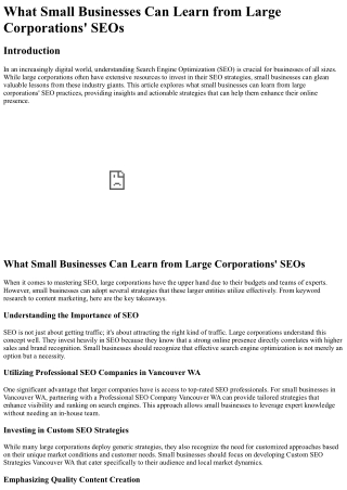 what small businesses can learn from large