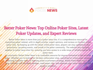 Better Poker News - Latest Poker Tournament Strategies, Tips & Online Poker Updates