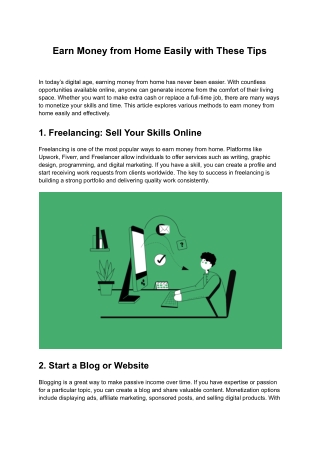 Earn Money from Home Easily with These Tips