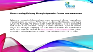 Understanding Epilepsy Through Ayurveda