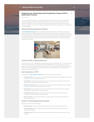 Understanding Partial Hospitalization Programs (PHP) in Mental Health Treatment