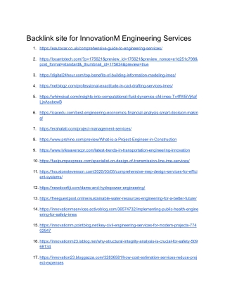Backlink site for InnovationM Engineering Services