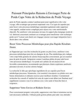 Très Efficace Raisons à Envisager de la Réduction de Poids Capsules Votre de Ges