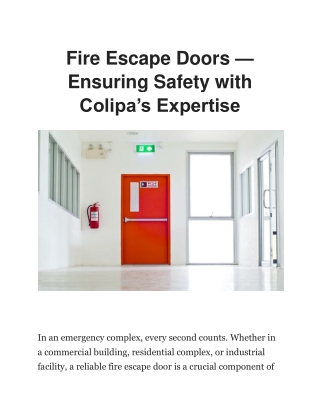 fire escape doors ensuring safety with colipa