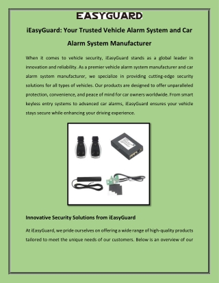 ieasyguard your trusted vehicle alarm system