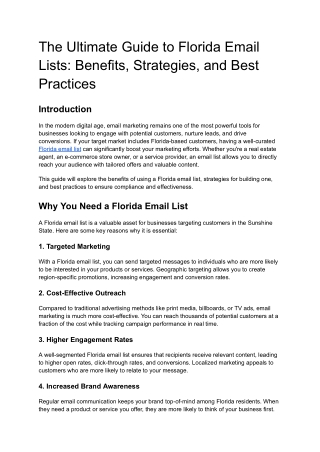 the ultimate guide to florida email lists