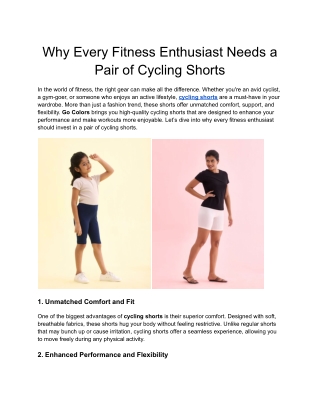 Why Every Fitness Enthusiast Needs a Pair of Cycling Shorts