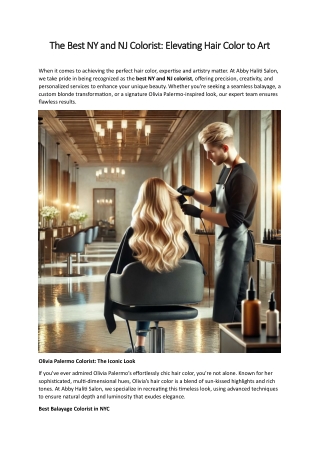 The Best NY and NJ Colorist: Elevating Hair Color to Art