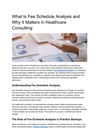 what is fee schedule analysis and why it matters