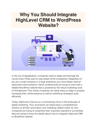 Why You Should Integrate HighLevel CRM to WordPress Website