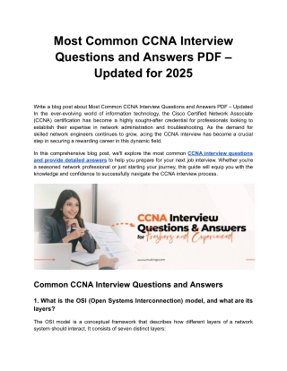 most common ccna interview questions and answers