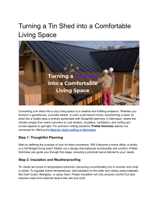 turning a tin shed into a comfortable living space