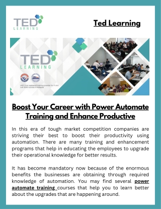 Boost Your Career with Power Automate Training and Enhance Productive