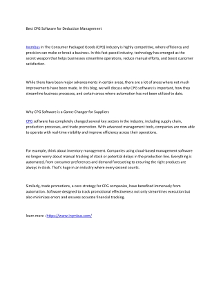Best CPG Software for Deduction Management