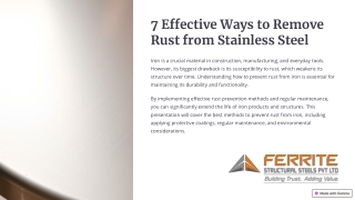 7 Effective Ways to Remove Rust from Stainless Steel: Keep It Spotless!