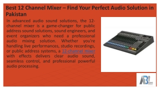 Best 12 Channel Mixer — Find Your Perfect Audio Solution in Pakistan