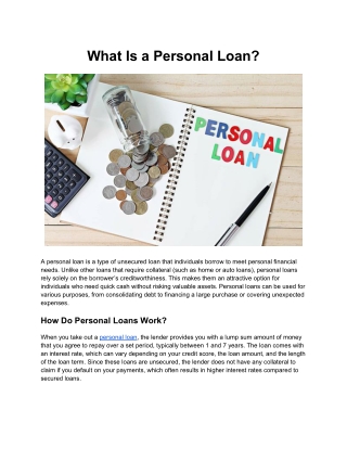 What Is a Personal Loan
