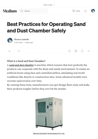 Best Practices for Operating Sand and Dust Chamber Safely