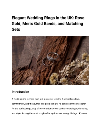 Choosing Mens Wedding Rings UK Gold: What You Need to Know