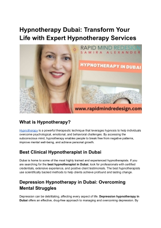 Hypnotherapy Dubai_ Transform Your Life with Expert Hypnotherapy Services