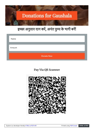 donations for gaushala