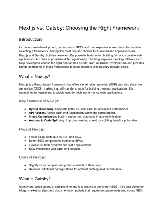 next js vs gatsby choosing the right framework