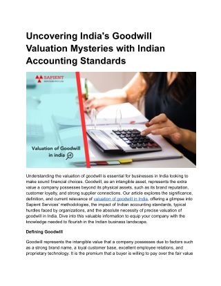 Valuation of Goodwill in india - Google Docs