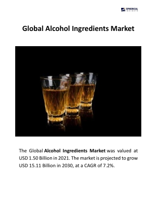 Global Alcohol Ingredients Market