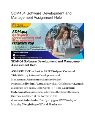SDM404 Software Development and Management Assignment Help