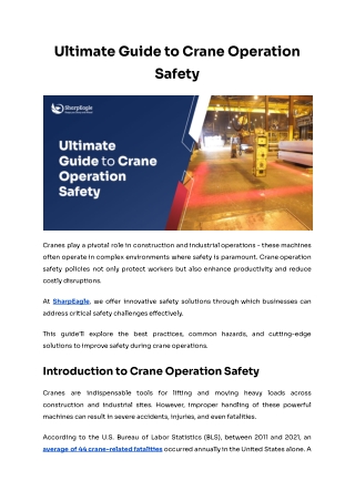 Ultimate Guide to Crane Operation Safety