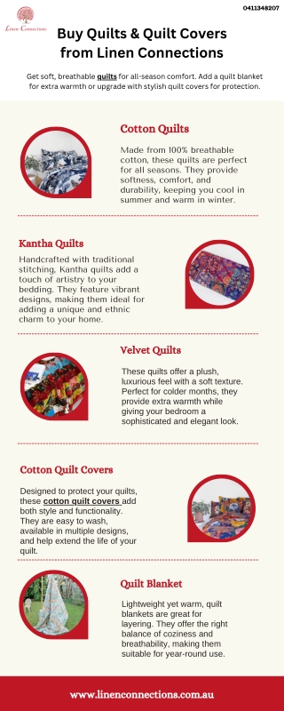 Buy Quilts & Quilt Covers from Linen Connections