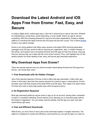 Download the Latest Android and iOS Apps Free from Erome_ Fast, Easy, and Secure