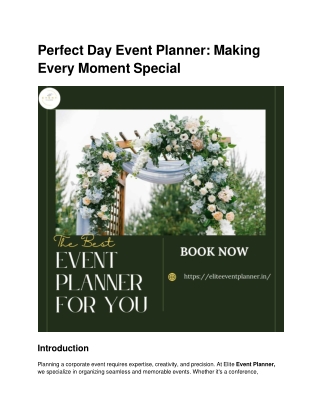 Perfect Day Event Planner_ Making Every Moment Special