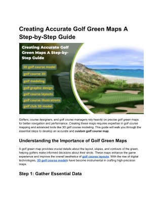 creating accurate golf green maps a step by step