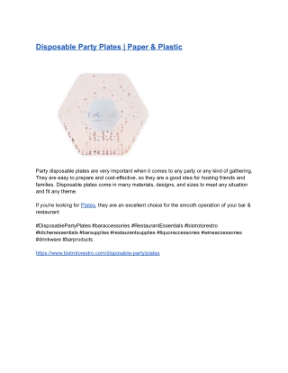 _ Disposable Party Plates _ Paper & Plastic