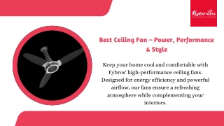 best ceiling fan power performance style