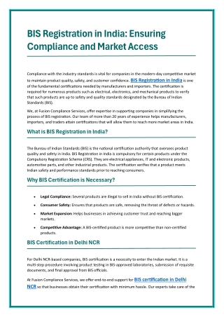 BIS Registration in India