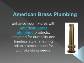 American Brass Plumbing
