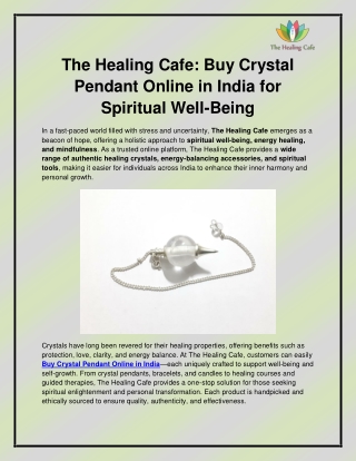 Buy Crystal Pendant Online in India