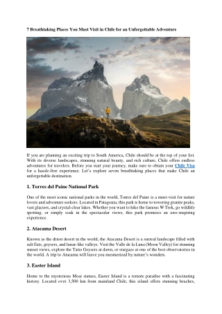 7 Breathtaking Places You Must Visit in Chile for an Unforgettable Adventure
