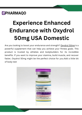 Experience Enhanced Endurance with Oxydrol 50mg USA Domestic