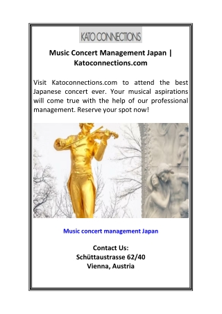 Music Concert Management Japan  Katoconnections.com