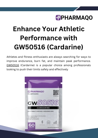 Enhance Your Athletic Performance with GW50516 (Cardarine)